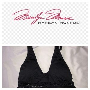 Marilyn Monroe Sz M Black Sports Bra, NWOT